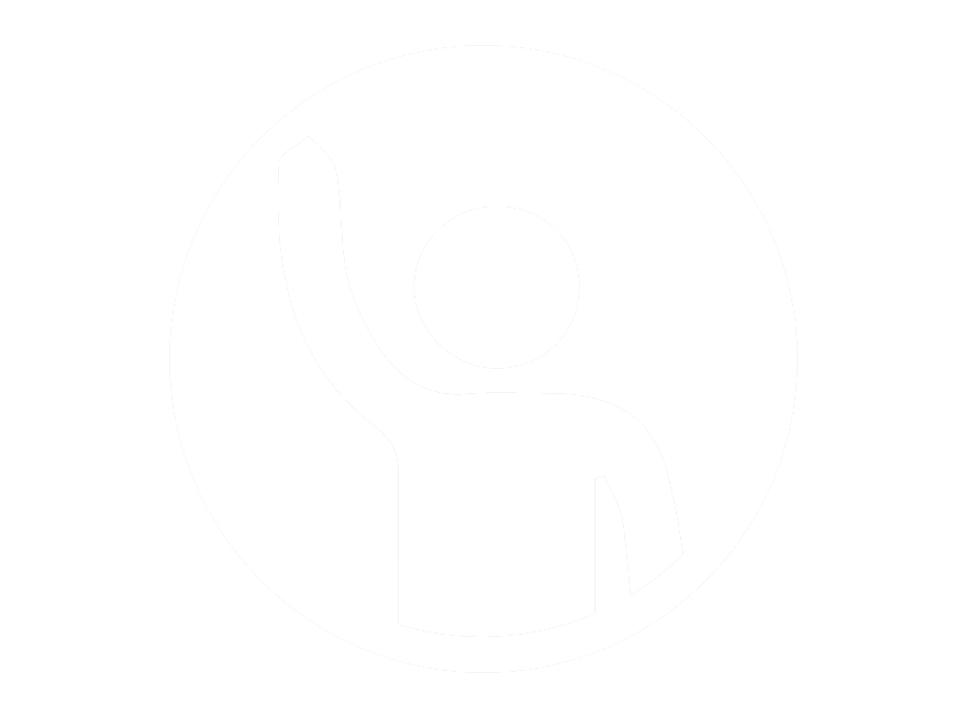 Icon of a person raising their hand
