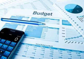 calculator on financial worksheets