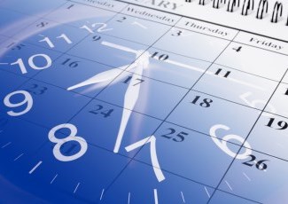 schematic of clock overlaying on calendar