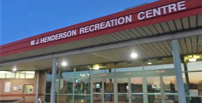 recreation centre at night