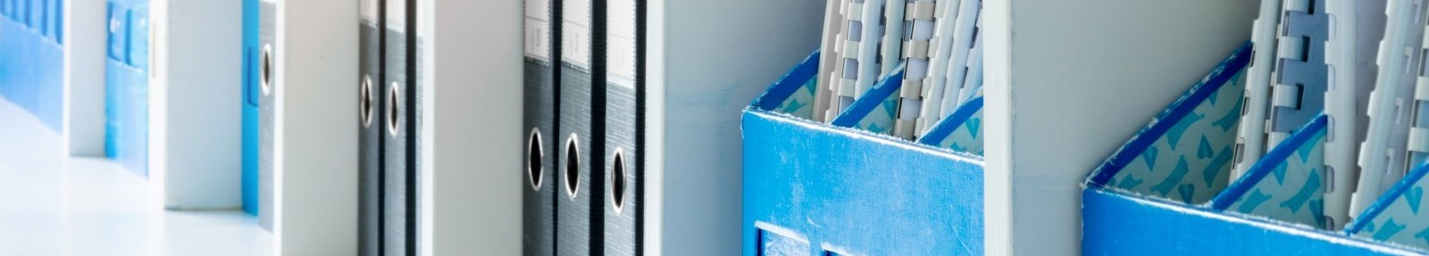 documents on shelf