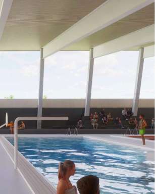 Artist rendering of swimming pool