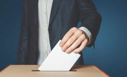 Casting Vote in Ballot Box