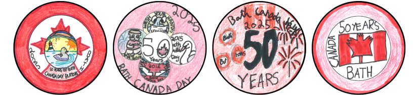images of the 2025 Bath Canada Day button contest winners