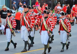 Reenactment soldiers in Bath Canada Day parade