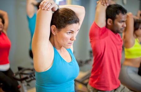 adults in a fitness class