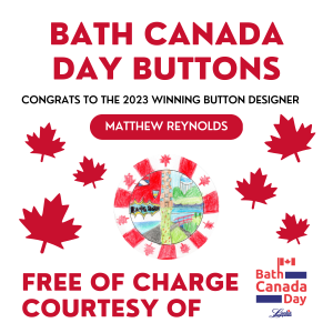 poster of winning Bath Canada Day button