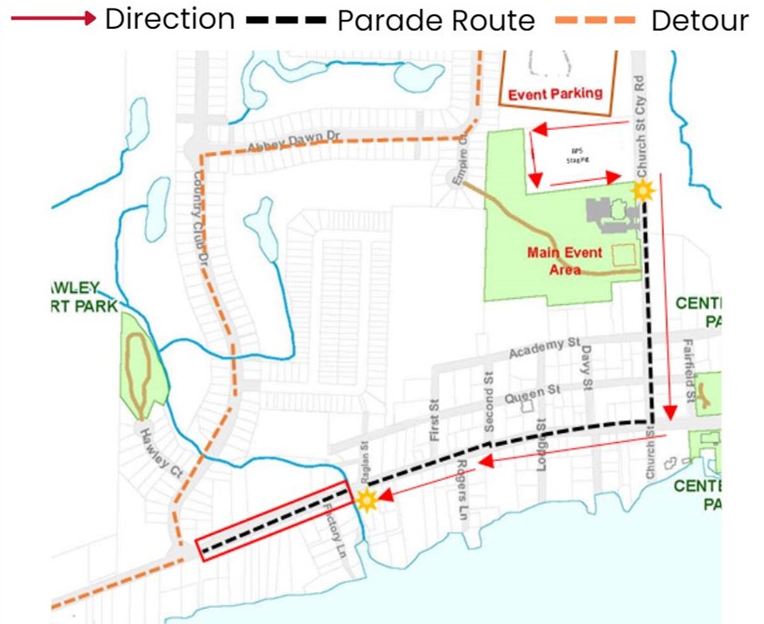 map of parade route