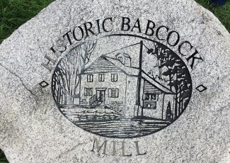 Babcock Mill stone sign