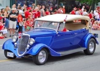 vintage car in a parade