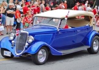 Vintage car from Bath Canada Day parade