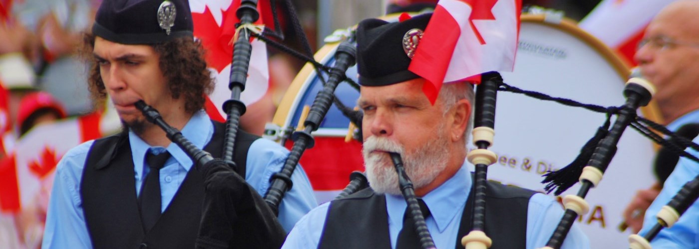 pipers in Canada day parade