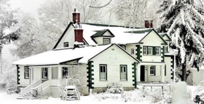 historic house in winter