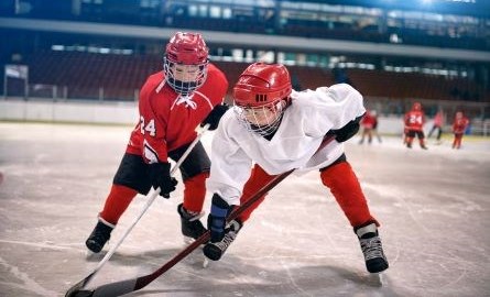 children playing hockey