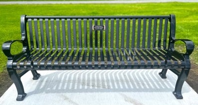 metal commemorative bench