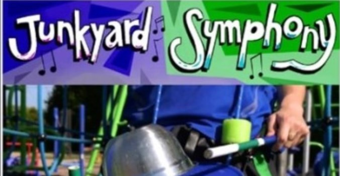 junkyard symphony logo and man drumming