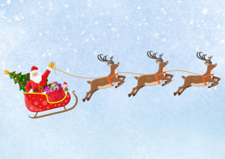 Santa Claus in his sleigh