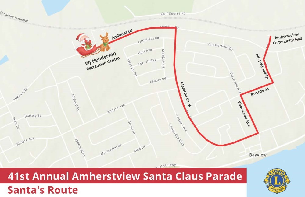 Route map of Santa's parade