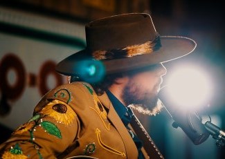 singer at microphone