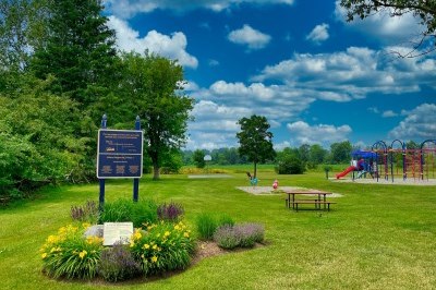 park in summer with play equipment