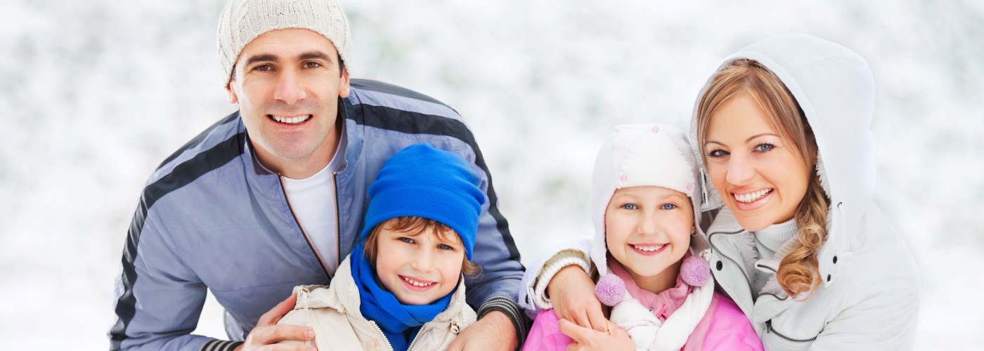 family in winter