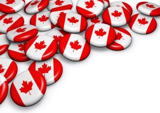 Badges with Canada flag