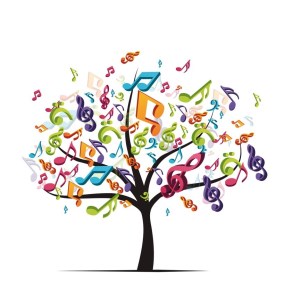 Musical notes in tree shape