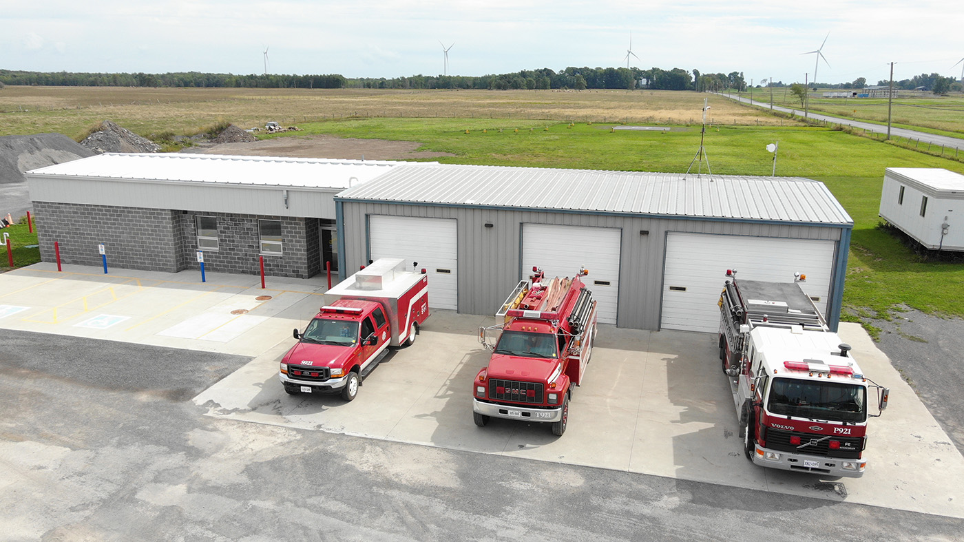 Aerial view of Amherst Island Fire Station