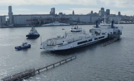 new ferry leaving European port