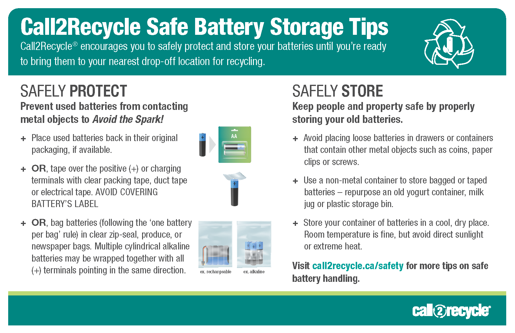 Call 2 Recycle Safe Handling of Batteries