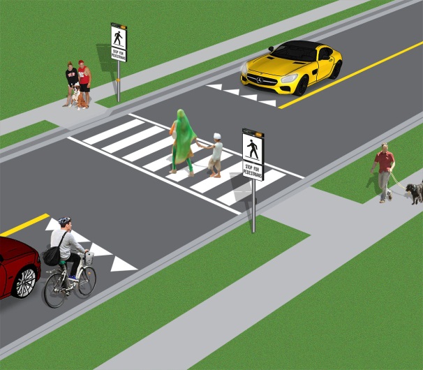 Illustration of pedestrian crossover
