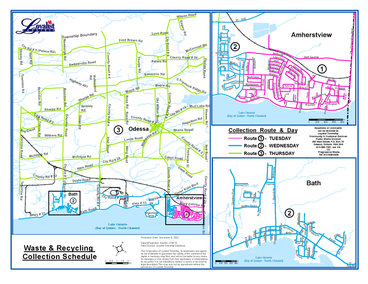 Collection schedule map