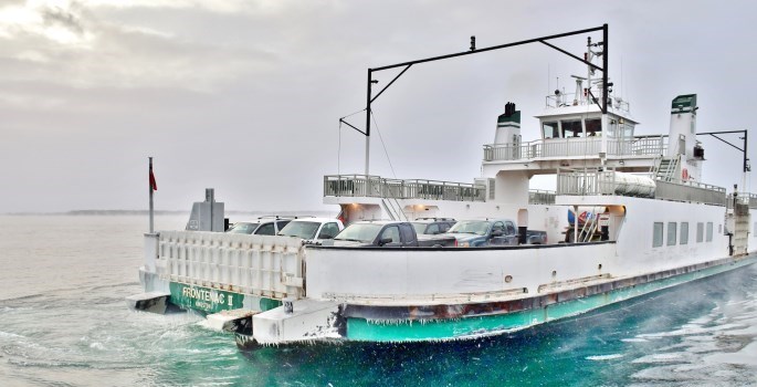 ferry in winter
