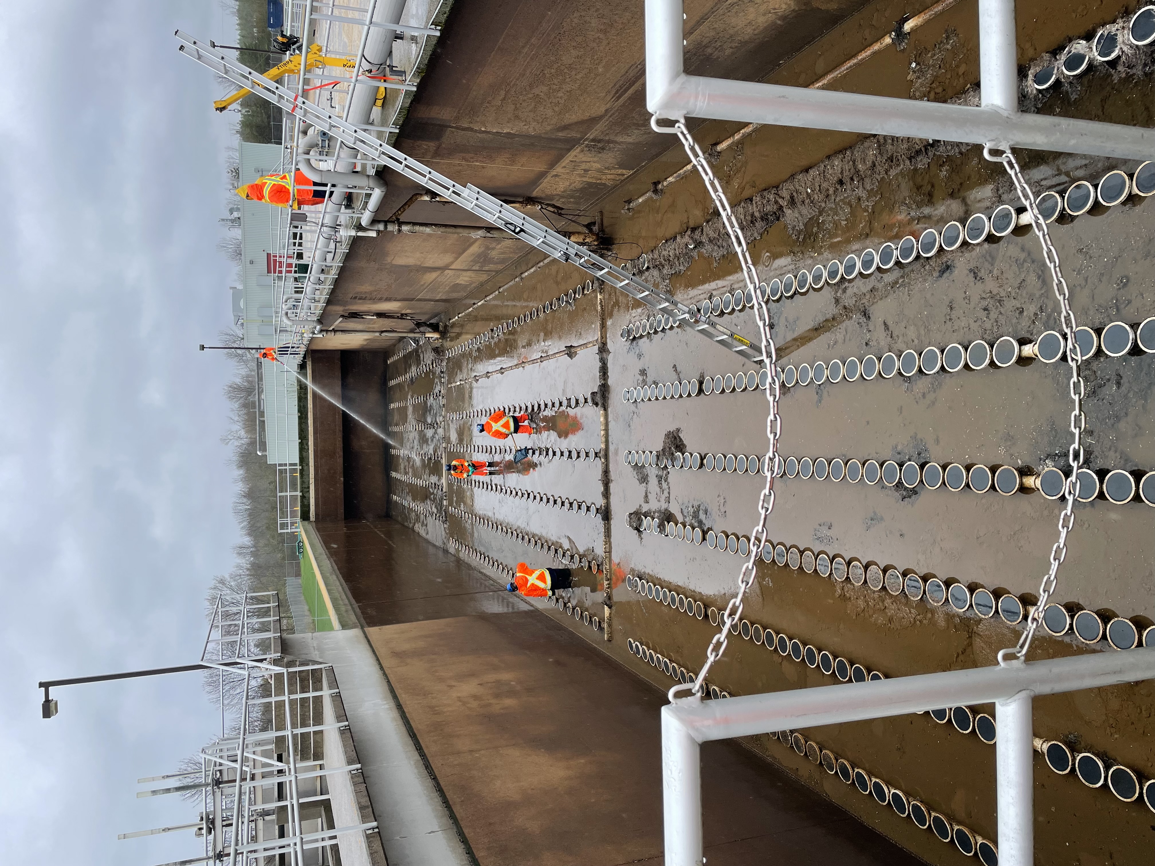 One of the aeration cells at the Amherstview sewage treatment plant