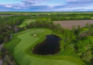 Aerial view of golf course