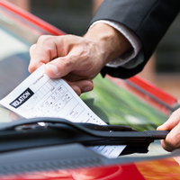 Parking ticket on car