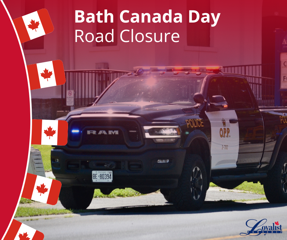 Graphic stating Canada Day Road CLosure