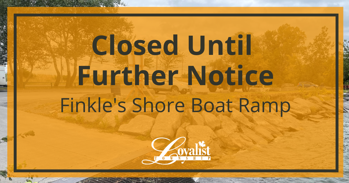 Finkle's Shore Boat Ramp Closure