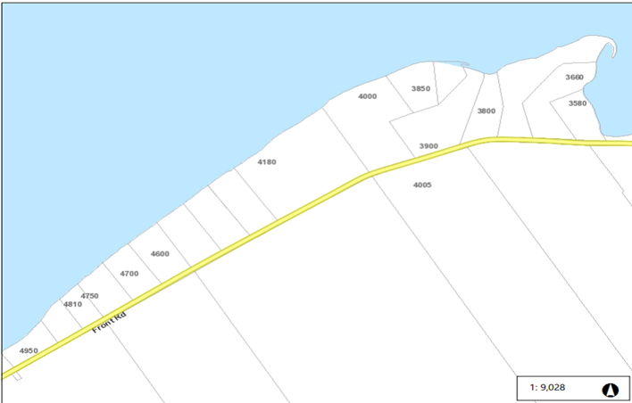 Map of Front Road, Amherst Island