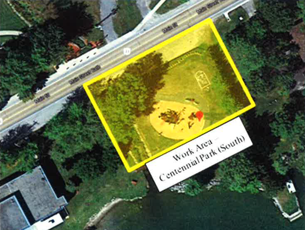 Satellite image of the south side of Centennial Park in Bath