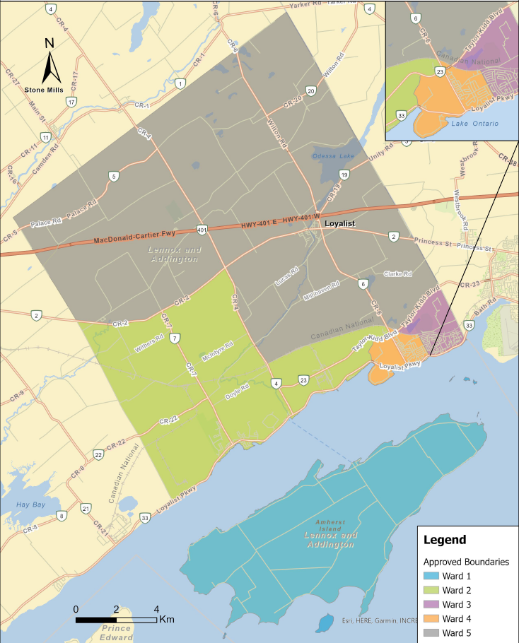 Proposed ward boundary Loyalist Township