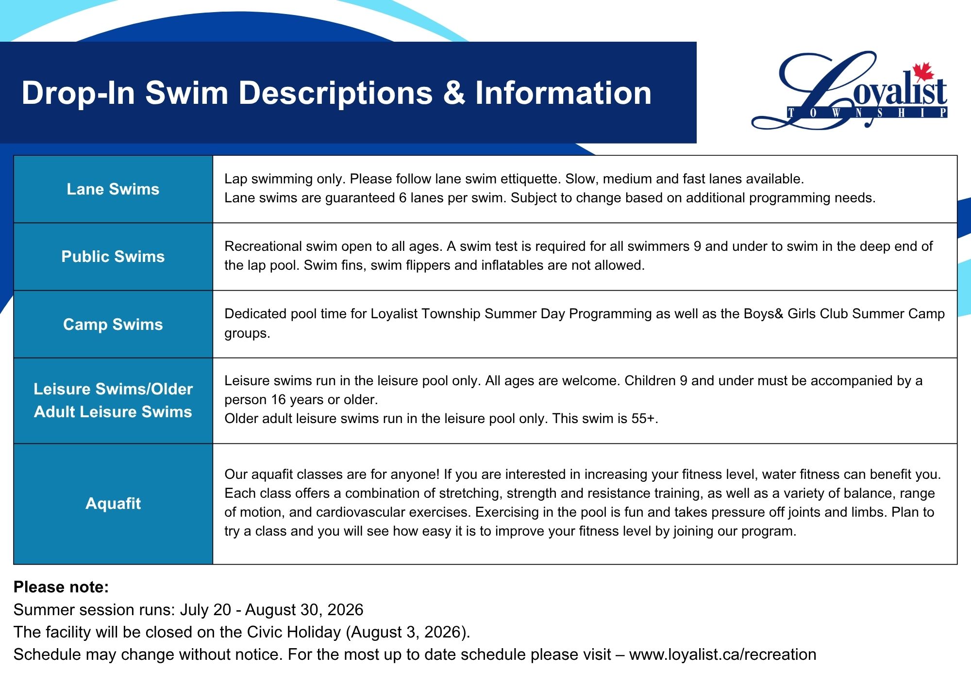 drop in swim