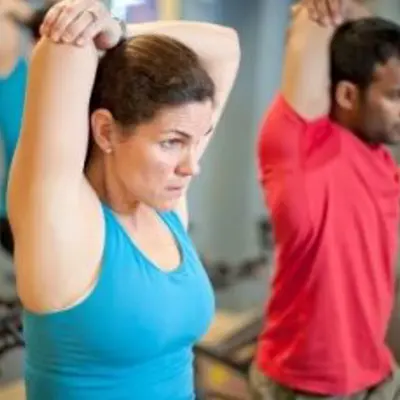 adults in a fitness class