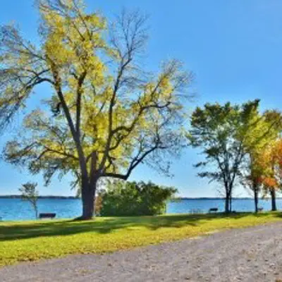 Waterfront trail in park