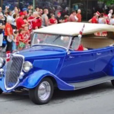 vintage car in a parade