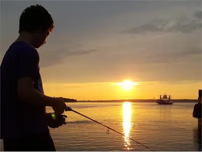 Boy fishing