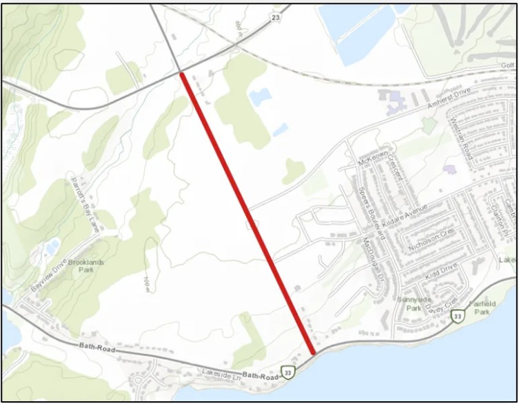 Map showing section of County Road 6 under rehabilitation