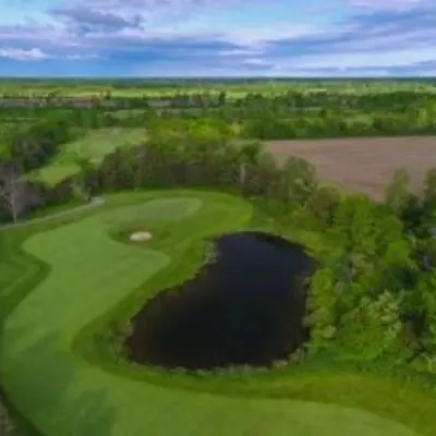 Aerial view of golf course
