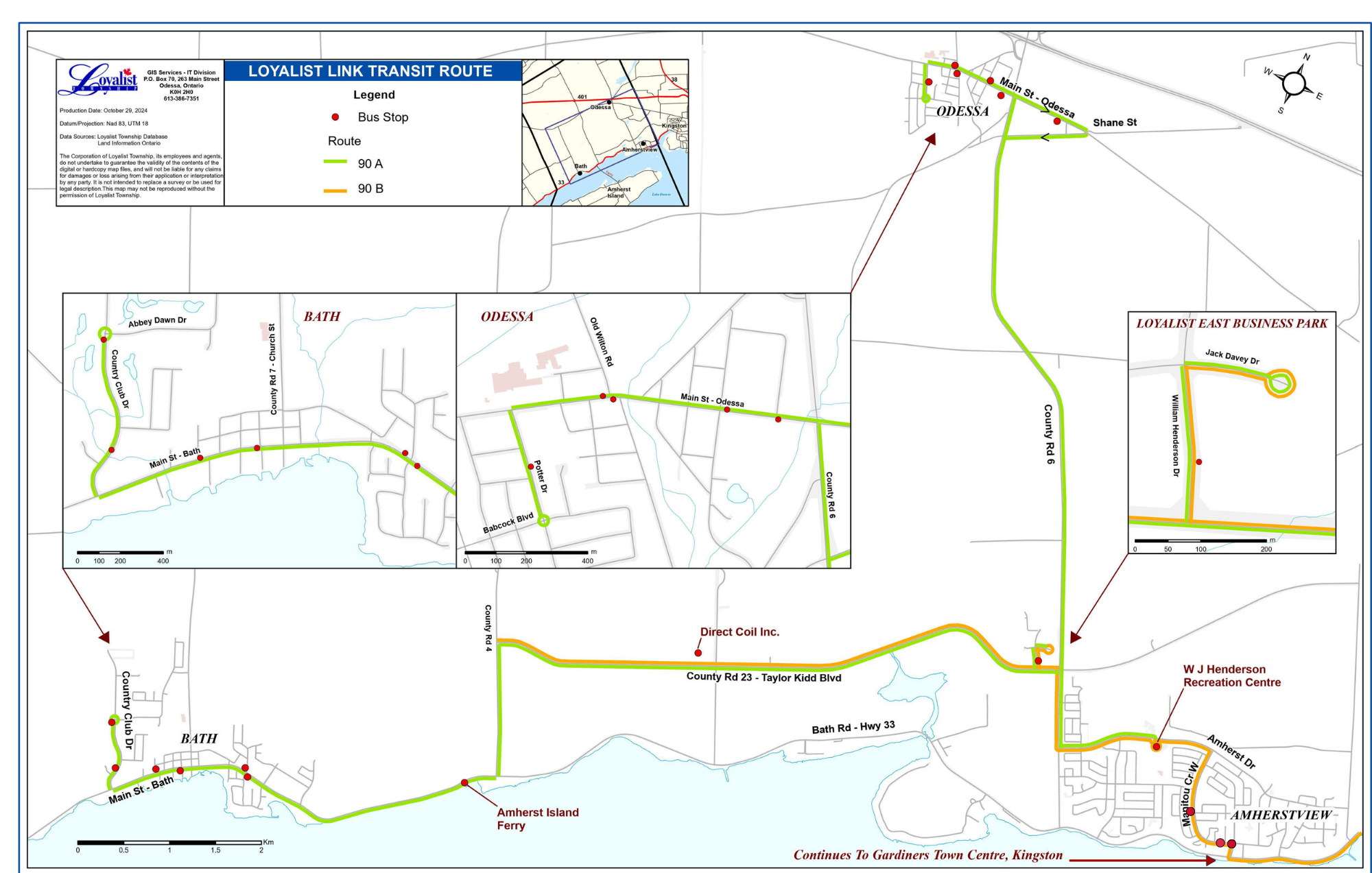 Loyalist Link Route Map