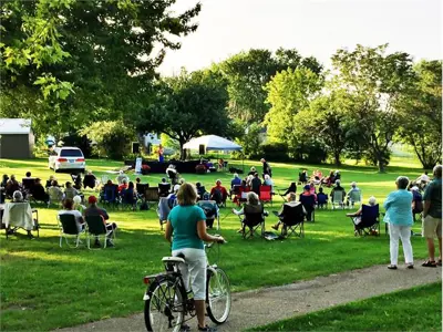 Crowd of people at a concert in the park